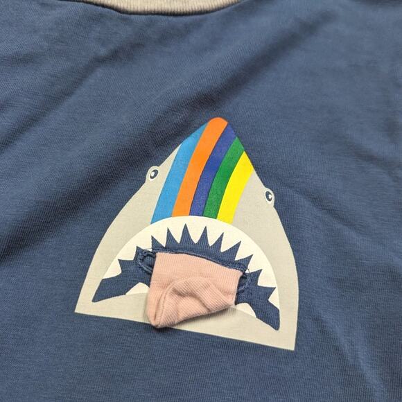 Mini Boden T-Shirt Boys Size 7-8y Blue Shark Graphic - Picture 2 of 4